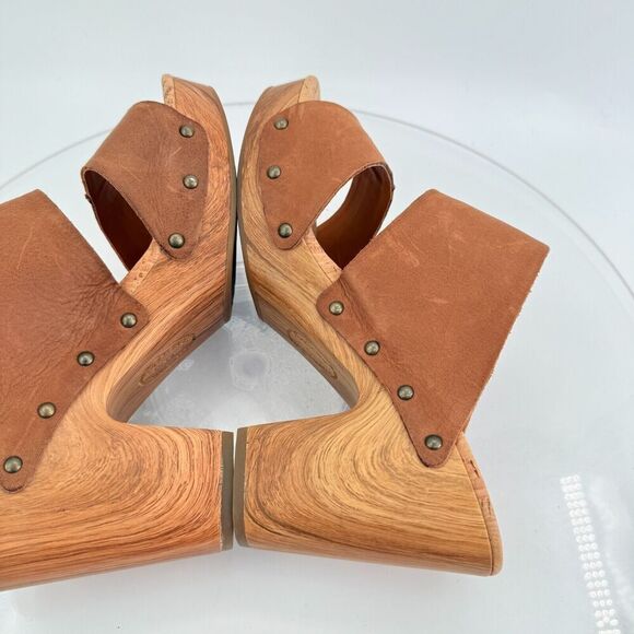 Kork-Ease Womens Darra Sandals Platform Block Heel Brown Slide Slip On Wooden 11 - Picture 5 of 14